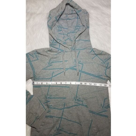 WESC|Geometric Pattern Grey Drawstring Hoodie, SMALL - Picture 4 of 8
